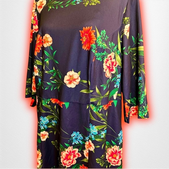 NWOT Eliza J ‘Mandy’ Navy Blue 3/4 Sleeve Fit & Flare Style Dress Plus Size 18W - Picture 15 of 16